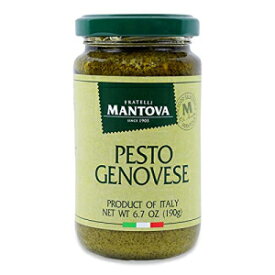 Mantova イタリアのペストジェノベーゼ、6.5 オンスボトル (4 個パック) Mantova Italian Pesto Genovese, 6.5-Ounce Bottles (Pack of 4)