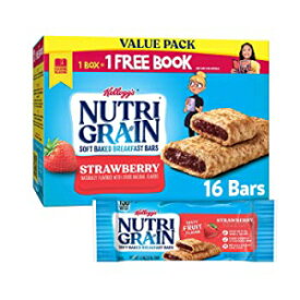ニュートリグレイン ソフト ベイクド ブレックファスト バー、全粒穀物製、子供用スナック、バリューパック、ストロベリー、20.8オンス ボックス (16本) Nutri-Grain Soft Baked Breakfast Bars, Made with Whole Grains, Kids Snacks, Value Pack,