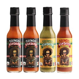 グリンゴ バンディート スーパー ホット ソース バラエティ パック、5 液量オンス (4 個パック) Gringo Bandito Super Hot Sauce Variety Pack, 5 Fl Oz (Pack of 4)