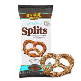 Unique Snacks Extra Salt Splits Pretzels, Delicious Homestyle Baked, Certified OU Kosher and Non-GMO, No Artificial Flavor, 11 Oz Bags (Pack of 3)