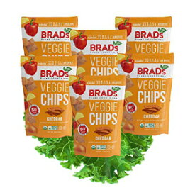Brad's 植物ベースのオーガニック野菜チップス、チェダーチーズ、6 袋、合計 18 食分 Brad's Plant Based Organic Veggie Chips, Cheddar, 6 Bags, 18 Servings Total
