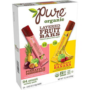 sAI[KjbNC[ht[co[ipCibvApbVt[cAoiijA24{ Pure Organic Layered Fruit Bars (Pineapple, Passionfruit and Banana), 24 Count
