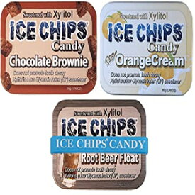 ICE CHIPS キャンディー 3 パック詰め合わせ (チョコレートブラウニー、オレンジクリーム、ルートビアフロート) 写真のバンドが含まれます ICE CHIPS Candy 3 Pack Assortment (Chocolate Brownie, Orange Cream, Root Beer Float) Includes BAND