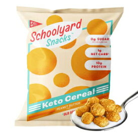 Schoolyard Snacks 低炭水化物ケトシリアル - ピーナッツバター - 高タンパク質 - すべて天然 - グルテン & 穀物不使用 - 健康的な朝食 - 低カロリー食品 - 12 パック シングルサーブバッグ - 100 カロリースナック Schoolyard Snacks Low Carb
