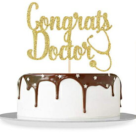 ゴールドグリッター おめでとうドクター ケーキトッパー おめでとう 2019 年卒業生 2020 大学卒業生 - おめでとう 看護師 医師 歯科医 卒業パーティー デコレーション Gold Glitter Congrats Doctor Cake Topper Congrats Grad Class of 2019 2020