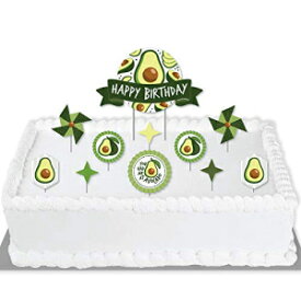 Big Dot of Happiness ハローアボカド - フィエスタ誕生日パーティーケーキデコレーションキット - ハッピーバースデーケーキトッパーセット - 11個 Big Dot of Happiness Hello Avocado - Fiesta Birthday Party Cake Decorating Kit - Happy Bir