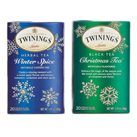 トワイニング ティーバッグ バンドル セット – クリスマス ティーとウィンター スパイス | ホリデーシーズンや冬のシーズンに最適 | 五感を和ませる味わい | 天然成分 Twining Tea Bags Bundle Set – Christmas-Tea and Winter Spice | Perfe