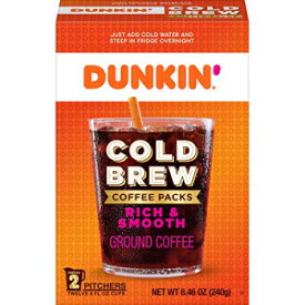 ダンキン コールド ブリュー グラウンド コーヒー パック、8.46 オンス Dunkin' Cold Brew Ground Coffee Packs, 8.46 Ounces