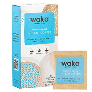 JiCX^gR[q[ ? ~fBA[Xg ? RrAY 100% ArJt[YhC ? 18 Waka Coffee Waka Quality Instant Coffee ? Medium Roast ? Colombian 100% Arabica Freeze Dried Beans ? 8 