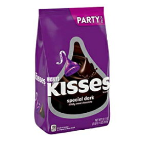 HERSHEY'S KISSES SPECIAL DARK ほんのり甘いダーク チョコレート キャンディ、バレンタインデー、32.1 オンス パーティーバッグ HERSHEY'S KISSES SPECIAL DARK Mildly Sweet Dark Chocolate Candy, Valentine's Day, 32.1 Oz. Party Bag