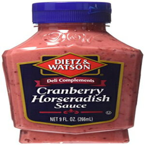 ディーツ＆ワトソン、デリの褒め言葉、クランベリーホースラディッシュソース、9オンスボトル（2パック） Dietz & Watson, Deli Compliments, Cranberry Horseradish Sauce, 9oz Bottle (Pack of 2)