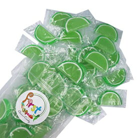 個別包装されたゼリー フルーツ スライス グミ キャンディ (サワー グリーン アップル、1 ポンド) Jelly Fruit Slices Gummy Candy Individually Wrapped (Sour Green Apple, 1 Pound)