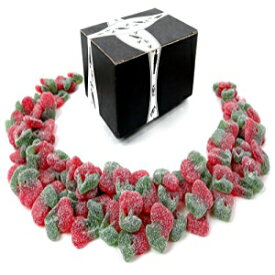 Gustaf's ツインチェリーサワーサンドグミキャンディ、2.2ポンドバッグ、ブラックタイボックス入り Gustaf's Twin Cherries Sour Sanded Gummy Candy, 2.2 lb Bag in a BlackTie Box