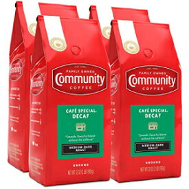 Community Coffee Café スペシャル デカフェ グラウンド コーヒー、ミディアム ダーク ロースト、32 オンス バッグ (4 個パック) Community Coffee Café Special Decaf Ground Coffee, Medium Dark Roast, 32 Ounce Bag (Pack of 4)