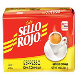 カフェ セロ ロホ エスプレッソ | コロンビアのベストセラーコーヒーブランド | 100% コロンビア産ダークロースト挽いたアラビカ種コーヒー | プレミアムキューバンエスプレッソコーヒータイプ | 出来たてをレンガに真空パック（レンガ） Cafe Sello Roj