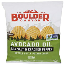 ボルダーキャニオン アボカドオイルカットシーソルト＆ひび割れペッパーポテトチップス、5.25オンス Boulder Canyon Avocado Oil Cut Sea Salt & Cracked Pepper Potato Chips, 5.25 oz