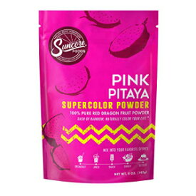 Suncore Foods – プレミアム ピンク ピタヤ スーパーカラー パウダー、各 5 オンス (1 パック) – レッド ドラゴン フルーツ 食品着色料、植物ベース、ビーガン、グルテン フリー、非遺伝子組み換え Suncore Foods – Premium Pink Pitaya Superc