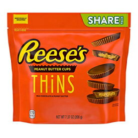 REESE'S THiNS ミルクチョコレートピーナッツバターカップキャンディー、個別包装、7.37オンスシェアパック REESE'S THiNS Milk Chocolate Peanut Butter Cups Candy, Individually Wrapped, 7.37 oz Share Pack