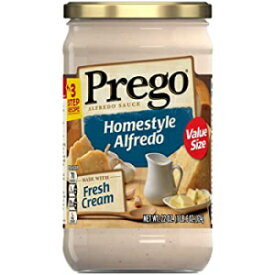 Prego パスタソース、ホームスタイル アルフレッド ソース、22 オンス ジャー Prego Pasta Sauce, Homestyle Alfredo Sauce, 22 Ounce Jar