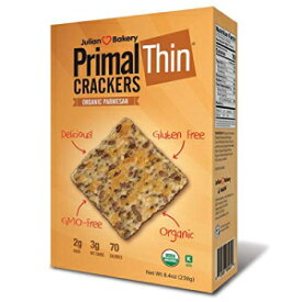 Primal Thin Crackers (パルメザン)(オーガニック)(低炭水化物、グルテンフリー、穀物不使用) (8.4オンス) (パッケージは異なる場合があります) Primal Thin Crackers (Parmesan)(Organic)(Low Carb, Gluten-Free, Grain-Free) (8.4oz) (
