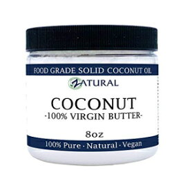 ココナッツバター-ネイキッドオイル 100% ココナッツオイル、オーガニックエキストラバージン未精製コールドプレスココナッツオイル。認定食品および治療グレード (8 オンス) Coconut Butter-NakedOil 100% Coconut Oil, Organic Extra Virgin Unrefined