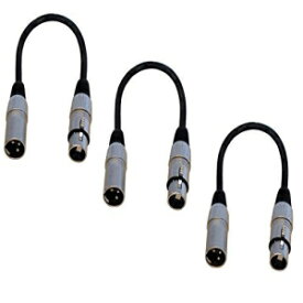 Audio2000'S ADC203MX3 3 パック XLR オス - XLR メス バランス オーディオ ケーブル パッチ ケーブル、1 フィート (先端から先端まで) Audio2000'S ADC203MX3 3-Pack XLR Male to XLR Female Balanced Audio Cables Patch Cables, 1 Foo