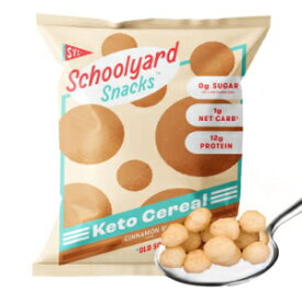 Schoolyard Snacks 低炭水化物ケトシリアル - シナモンバン - 高タンパク質 - すべて天然 - グルテン & 穀物不使用 - 健康的な朝食 - 低カロリー食品 - 12 パック シングルサーブバッグ - 100 カロリースナック Schoolyard Snacks Low Carb Ket