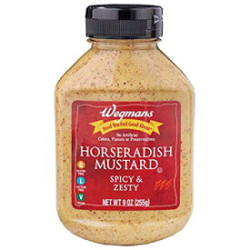 ウェグマンズ ホースラディッシュ マスタード - スパイシー & ピリッとした - 9 オンス （2パック） Wegmans Horseradish Mustard - Spicy & Zesty - 9 Oz. (2 Pack)