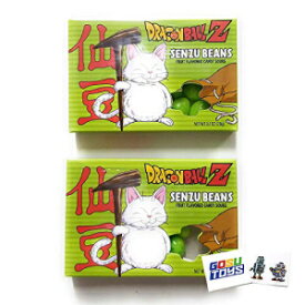 ドラゴンボール Z 仙豆ビーンズ キャンディ フルーツ味 DBZ キャンディ サワー (2 パック) ゴスおもちゃステッカー 2 枚付き Dragonball Z Senzu Beans Candy Fruit Flavored DBZ Candy Sours (2 pack) with 2 Gosu Toys Stickers