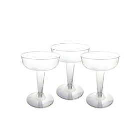 Party Essentials ハードプラスチック ツーピース 4オンス シャンパングラス、クリア、150個入り Party Essentials Hard Plastic Two Piece 4-Ounce Champagne Glasses, Clear, 150-Count Glasses
