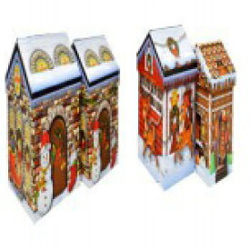 ネスティング クリスマス ハウス ホリデー ギフト ボックス (4 個セット) - 各種サイズ Nesting Christmas House Holiday Gift Boxes (Set of 4) - Assorted Sizes