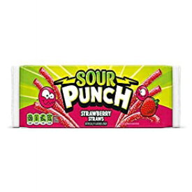 サワーパンチ (1) パックストロベリーストロー - ストロベリー風味のキャンディー - 3.75 オンス Sour Punch (1) Pack Strawberry Straws - Strawberry Flavored Candy - 3.75 oz