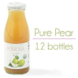 POMONA ピュア梨ジュース、8.4オンスボトル（12本パック）、コールドプレスオーガニックジュース、非遺伝子組み換え、砂糖無添加、濃縮物ではない、グルテンフリー、コーシャ認定、保存料不使用 POMONA Pure Pear Juice, 8.4 Ounce Bottle (Pack of 12), Col