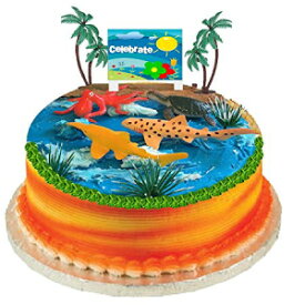 ビーチ オーシャン ウォーター シーサイド アニマル ケーキ デコレーション ケーキ トッパー (タコ サメ フェスト) Beach Ocean Water SeaSide Animals Cake Decoration Cake Toppers (Octopus Shark Fest)