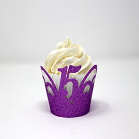 All About Details 15 Cupcake Wrappers,12pcs (Glitter Purple), 3" top diameter, 2" bottom diameter and up to 2" tall