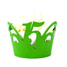 All About Details 15 Cupcake Wrappers,12pcs (Green), 3" top diameter, 2" bottom diameter and up to 2" tall
