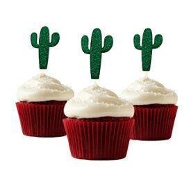 サボテンカップケーキトッパーパックあたり12個カップケーキトッパーデコレーションカードストックグリーン picwrap Cactus Cupcake Topper 12 pieces per Pack Cupcake Topper Decoration Card Stock Green