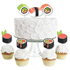 レッツロール-寿司-デザートカップケーキトッパー-日本パーティークリアトリートピック-24個セット Big Dot of Happiness Let's Roll - Sushi - Dessert Cupcake Toppers - Japanese Party Clear Treat Picks - Set of 24