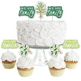 Family Tree Reunion – デザートカップケーキトッパー – 家族の集まりパーティー用クリアトリートピック – 24個セット Family Tree Reunion - Dessert Cupcake Toppers - Family Gathering Party Clear Treat Picks - Set of 24