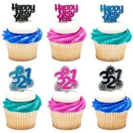 元旦カウントダウンデコピックカップケーキトッパー 24 個 24 New Year's Day Countdown Decopics Cupcake Toppers