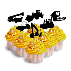 建設カップケーキトッパーカードストック1パックあたり12カップケーキトッパー建設機械 picwrap Construction Cupcake Topper Cardstock 12 per Pack Cupcake Topper Construction machines