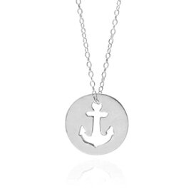 アンカーネックレス-美しく作られた航海ネックレス。プレミアムスターリングシルバー-5/8 "直径 Gracefully Made Jewelry Anchor Necklace - A Beautifully Made Nautical Necklace. Premium Sterling Silver - 5/8" Diameter