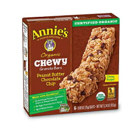アニーズ オーガニック 噛み応えのあるピーナッツバター チョコレートチップ グラノーラバー 6 ct (12 個パック) Annie's Organic Chewy Peanut Butter Chocolate Chip Granola Bars 6 ct (pack of 12)