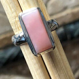 ナチュラルオーストラリアンピンクオパール925ソリッドスターリングシルバーリングサイズ5.5 Natural Rocks by Kala Natural Australian Pink Opal 925 Solid Sterling Silver Ring Size 5.5