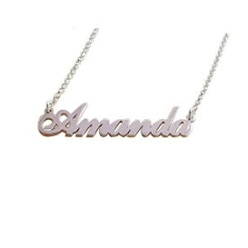 パーソナライズされたアマンダネームネックレス、カスタムメイドの在庫、スターリングシルバー Hilis Jewelry Personalized Amanda Name Necklace, Custom made in stock, Sterling Silver