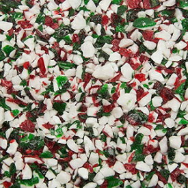 クラッシュ キャンディー ケーン ビット - ペパーミント - レッド グリーン ホワイト - 5LB バッグ Crushed Candy Cane Bits - Peppermint - Red Green White - 5LB Bag