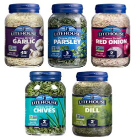 ライトハウス フリーズドライ ハーブ バラエティ ギフトセット (ニンニク、パセリ、レッドオニオン、チャイブ、ディル) 5パック Litehouse Freeze-Dried Herbs Variety Gift Set, (Garlic, Parsley, Red Onion, Chives, Dill), 5-Pack