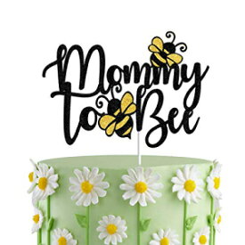 ブラックグリッターママとミツバチのケーキトッパー、What Will It Bee?ケーキケーキデコレーション、ミツバチがテーマのベビーシャワーケーキトッパー、妊娠発表パーティーデコレーション。 Black Glitter Mommy to Bee Cake Topper,What Will It Bee?Cake