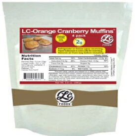 LC Foods オレンジクランベリーマフィン (4팩) | 天然成分 | 砂糖不使用 | 防腐剤不使用 | 人工甘味料不使用 | 朝食用焼きたて低炭水化物マフィン (277.8g) LC Foods Orange Cranberry Muffins (4 Pack) | Natural Ingredients | Sug