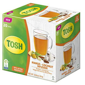 Tosh Mango Coconut Infusion 0.84 Oz | Box with 20 tea bags | Natural Ingredients | (Pack of 1)